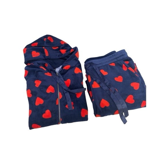 Torrid Velour Zip Hoodie Jacket & Pant Lounge Set HEARTS Sz 3 Pant 4 Jacket - Picture 9 of 11